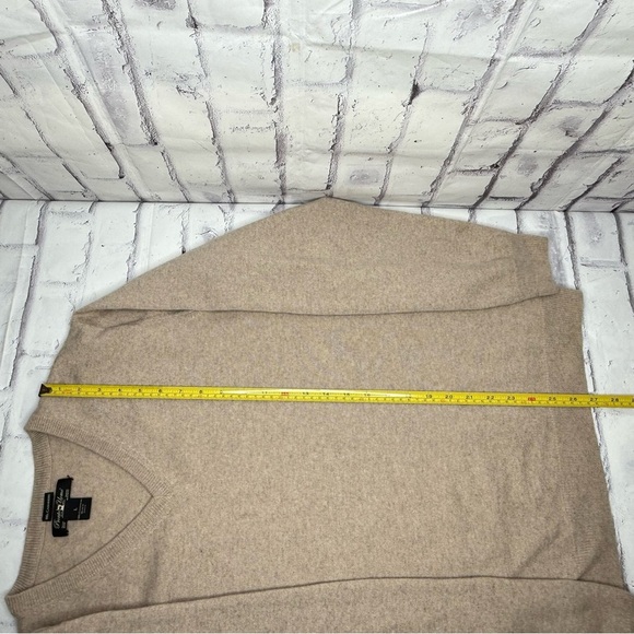 Pronto Uomo Mens Cashmere Sweater Size L Beige V-Neck Preppy Old Money Luxury - Picture 5 of 7